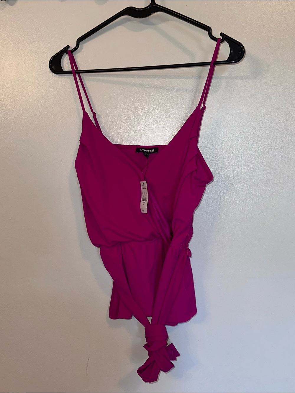 Express Fuchsia Spaghetti-Strap WRAP Style Camisole Top